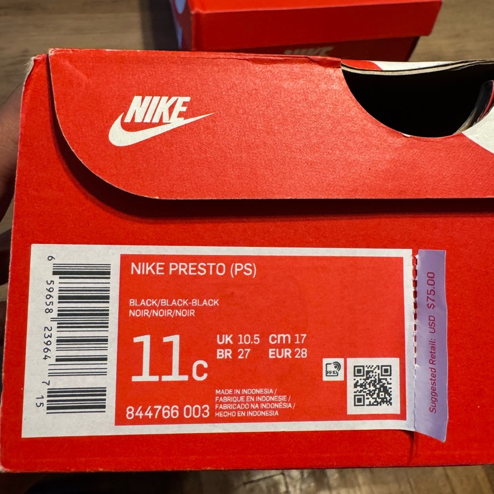 Nike Presto (PS) Black Sneakers